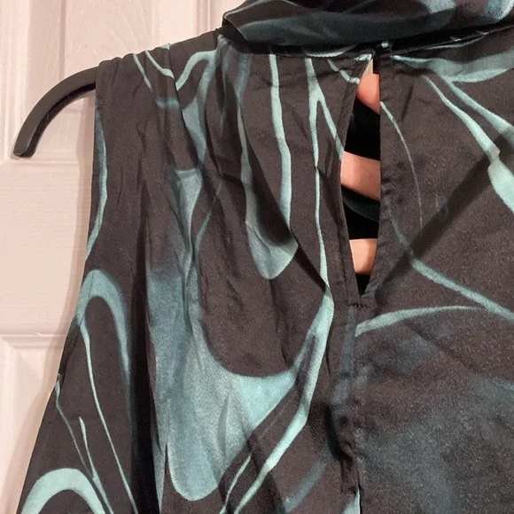 Worthington NWT black & green blouse top shirt size LARGE - Picture 8 of 12